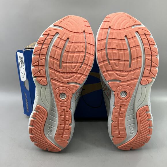 Brooks Glycerin 20 Running Shoes Women Size 10 D Wide White Teal Comfort Sneaker - Picture 7 of 9